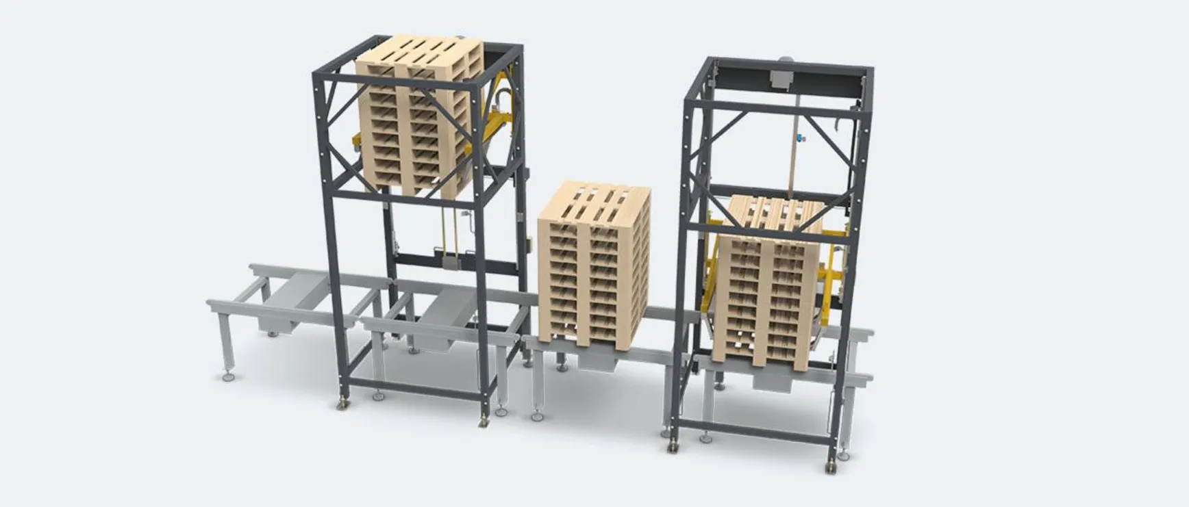 Automatic pallet destacker
