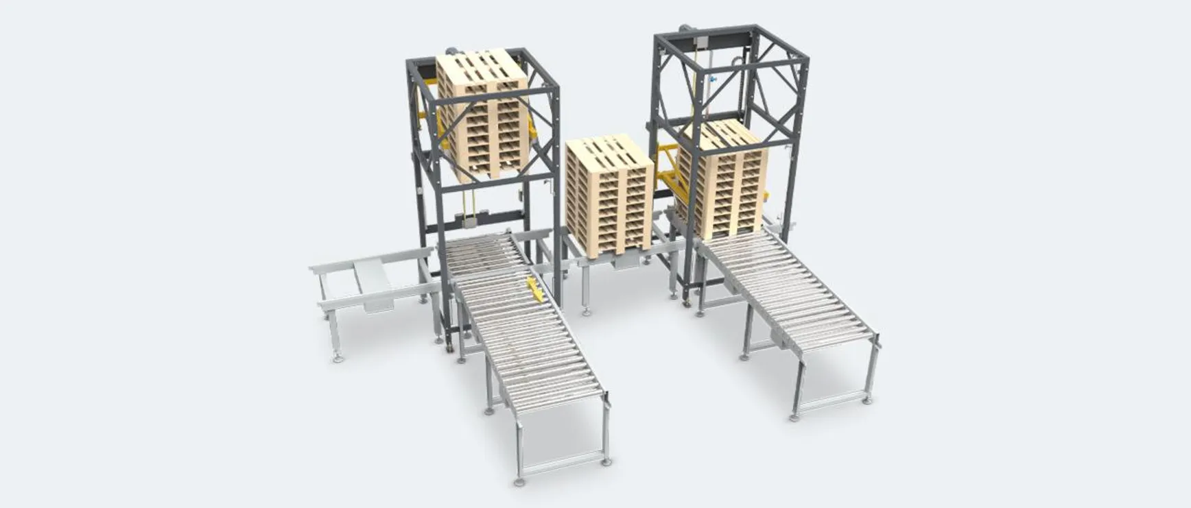 machine automatische palletstapelaar Automatic pallet stacker