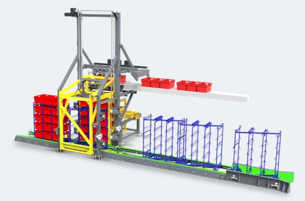 machine pusher voor kratten
