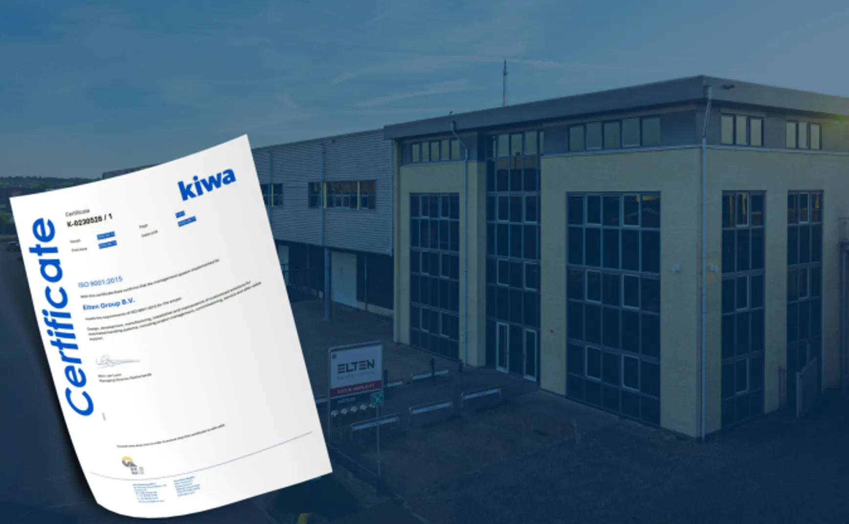 nieuws elten group b v behaalt iso 9001 2015 certificering
