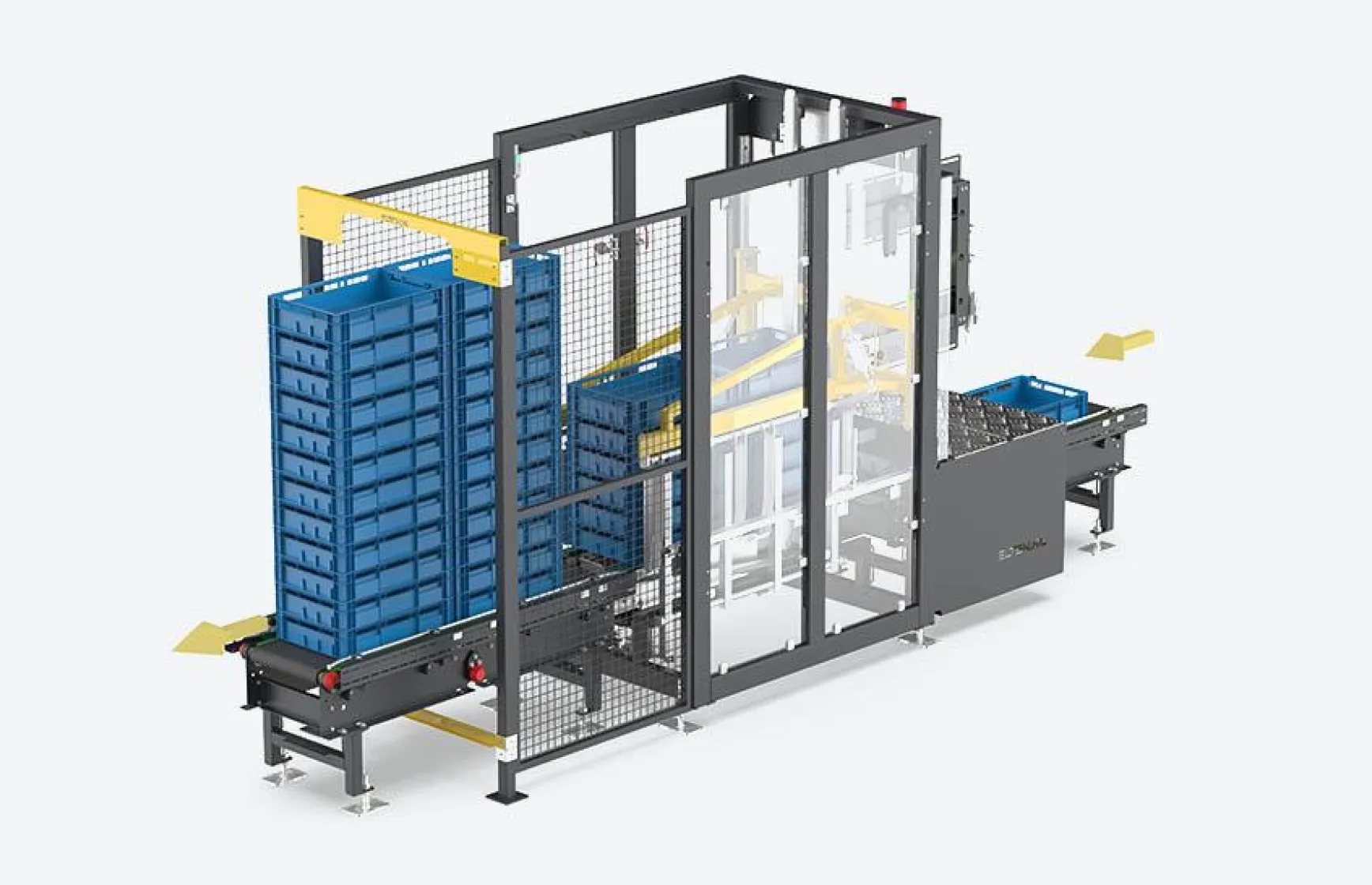 productbeeld automatische kratstapelaar Automatic crate stacker